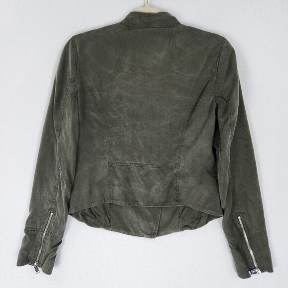 Babaton Jacket Womens 8 Green Aritzia Moto Full Zip Lightweight Casual Classic - Picture 11 of 14